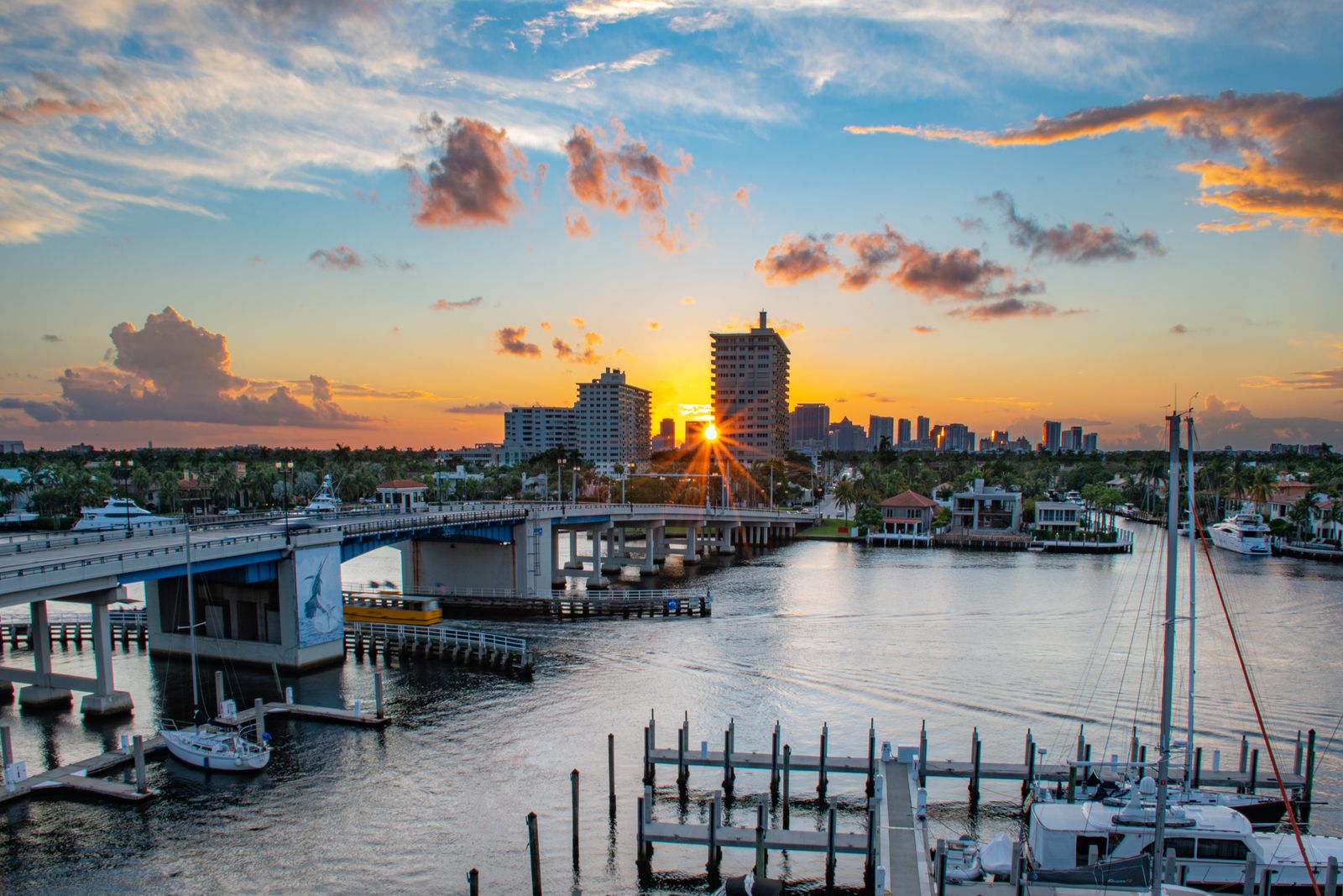 Fort Lauderdale waterway with yachts near Las Olas